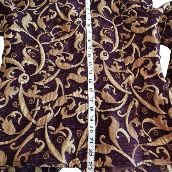 Women’s Burgundy & Gold Jacket Blazer Erin LondonJacquard Fabric Lined  Size 8 - Picture 9 of 9
